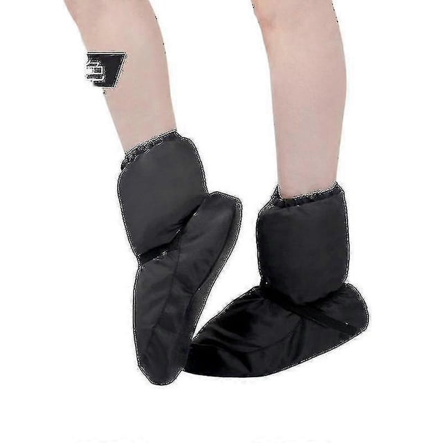 ZHAOCHENG Zapatos de baile de ballet cálidos, botas cortas acolchadas para mujer, zapatos de algodón, tallas 31 a 33, color negro
