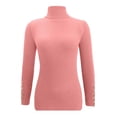 thumbnail image 7 of MESSUEN Mock Neck Sweater Long Sleeve Undershirt for Women Pull Over Sweaters Womens Basic Tees for Women's Tops Basic Womens Tops Womens Top Pink XL, 7 of 7
