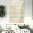 thumbnail image 3 of Striped Tapestry, Folk Soft Pastel Color Aztec Backdrop with Round Shapes Triangles Mexican Artsy Print, Wall Hanging for Bedroom Living Room Dorm Decor, 60W X 80L Inches, Multi, by Ambesonne, 3 of 5