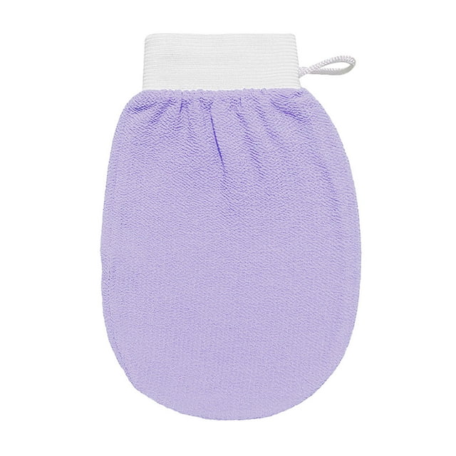 Guardurnaity Guantes de baño portátiles para hombres y mujeres, guantes exfoliantes para brazos, piernas y espalda, herramienta de masaje para Cuerpo del baño Púrpura
