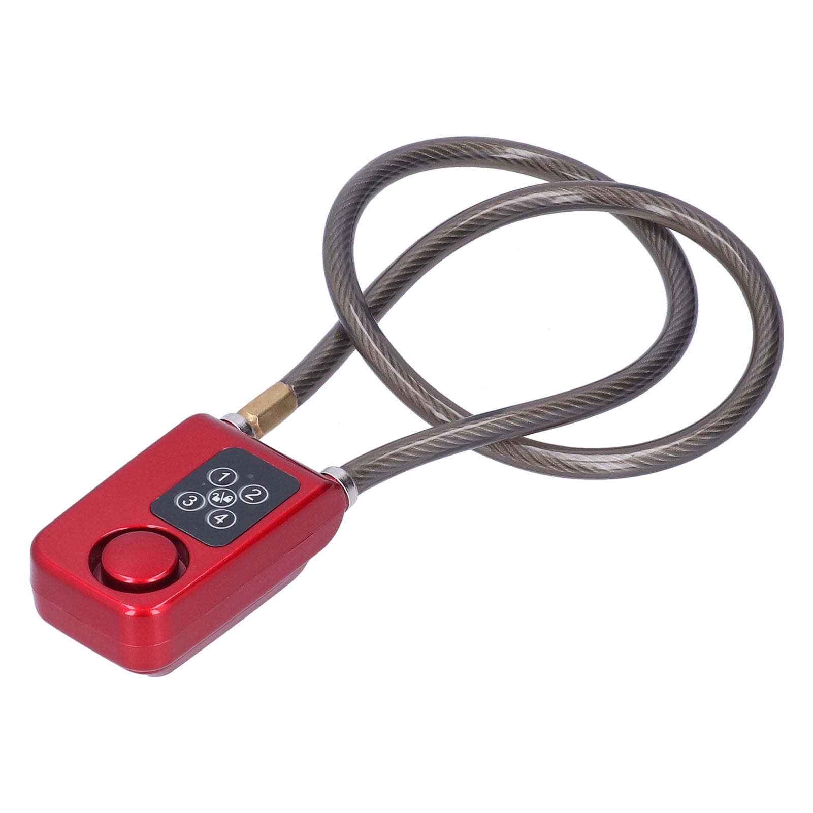 NFTIGB Anti-Theft Bike Alarm Lock with Remote Control, 110dB Siren, 4-Digit Password, IP55 Waterproof Bicycle Cable Lock, Red