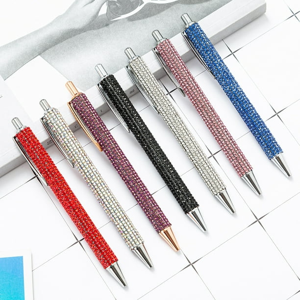 Prensa Bolígrafos de Bola de Metal Diamante Bolígrafo de Regalo Multicolor Suministros de Oficina Creativos