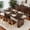Black Walnut, variant on Dining Table for 6-8 People- 62" Modern Long Kitchen Table with Large Tabletop & Heavy Duty Pedestal Legs, Sturdy Dinner Table Rectangular Dinner Table for Kitchen, Conference Room, Living Room