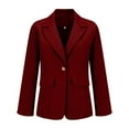 thumbnail image 1 of Jindong Blazers pour Femmes, Veste de Travail Décontractée à Manches Longues avec Col à Revers et Boutons, Manteaux Rouges pour Femmes, 1 of 8