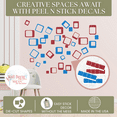 thumbnail image 3 of Funky R/Squares Wall Sticker Vinyl Decal 40-Piece 2 color Retro Mod Shapes Fun Easy Peel-N-Stick Application, Traffic Blue and Red, 3 of 4