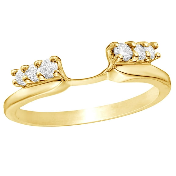 White Natural Diamond Solitaire Enhancer Ring in 14k Yellow Gold (0.2 Cttw)