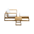 thumbnail image 5 of Outdoor Lounge Chair Set with Table And Ottoman, 3 Piece Outdoor Acacia Wood Lounge Set With Cushions, Patio Conversation Set For Porch Balcony Patio Backyard, 5 of 8