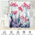 thumbnail image 5 of Watercolor Painted Flowers Shower Curtain Sets,Red and Blue Blossom Meadow Umbelliferous Plant Bathroom Curtains,Modern Minimalist Bath Curtain,Waterproof Fabric with 12 Hooks 72x72 Inches, 5 of 6