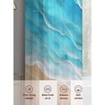 thumbnail image 5 of Teal Blue Coastal Beach Sheer Curtains 54 Inch Length 2 Panels Set, Summer Nautical Ocean Beige Seaside Voile Window Treatment Rod Pocket Short Kitchen Curtains Drapes for Bedroom 52"x54"x2, 5 of 7