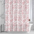 thumbnail image 3 of Pastoral Flowers Shower Curtain for Bathroom Decor, Vintage Red Flower Farmhouse Plant Waterproof Fabric Shower Curtain, 48"x72" Set with 12 Hooks, 3 of 9