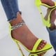 thumbnail image 5 of Sandalias de tacón alto con cadena en el tobillo y punta abierta con boca de pescado verde fluorescente para banquete para mujer Wmkox8yii nm2682, 5 of 5