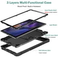 thumbnail image 2 of SaniMore for Samsung Galaxy Tab A8 (SM-X200/X205) 10.5" 2022 Case, 3 Layers Multi-Functional [Built-in Kickstand] Heavy Duty Shockproof Rugged Protective Case for Samsung Galaxy Tab A8, Black, 2 of 7