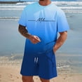 thumbnail image 2 of MuXiKeJi Clothes Men's Cotton Waffle 2 Piece Outfits Casual Short Sleeve Shirts and Shorts Set Summer Jogging Tracksuit Lounge Sets, 2 of 5