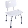 Everyday Essentials Adjustable Height Bath Shower Tub Bench Chair with Removable Back