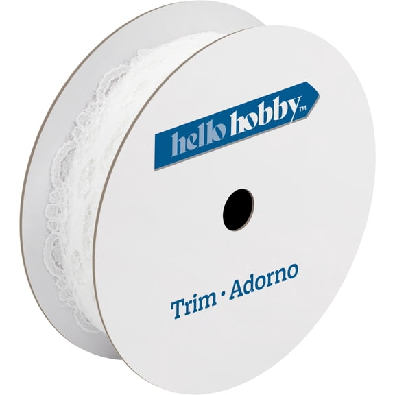 Hello Hobby White Open Center Lace Sewing Trim, 3/4 Inch x 3 Yard