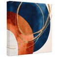 thumbnail image 2 of Ships Next Day Canvas Wall Art 16"x16", Navy Blue Burnt Orange Wood Framed Canvas Print Painting, Boho Art Modern Geometric Ready to Hang Picture Wall Decor for Home Bedroom Kitchen Office, 2 of 9
