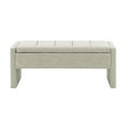 thumbnail image 4 of Modern Bed End Bench with Storage,Upholstered Large Foot Rest Stool, Comfy Window Vanity Bench for Living Room,Bedroom,Dorm,Coffee Table,Linen Light Grey, 4 of 9