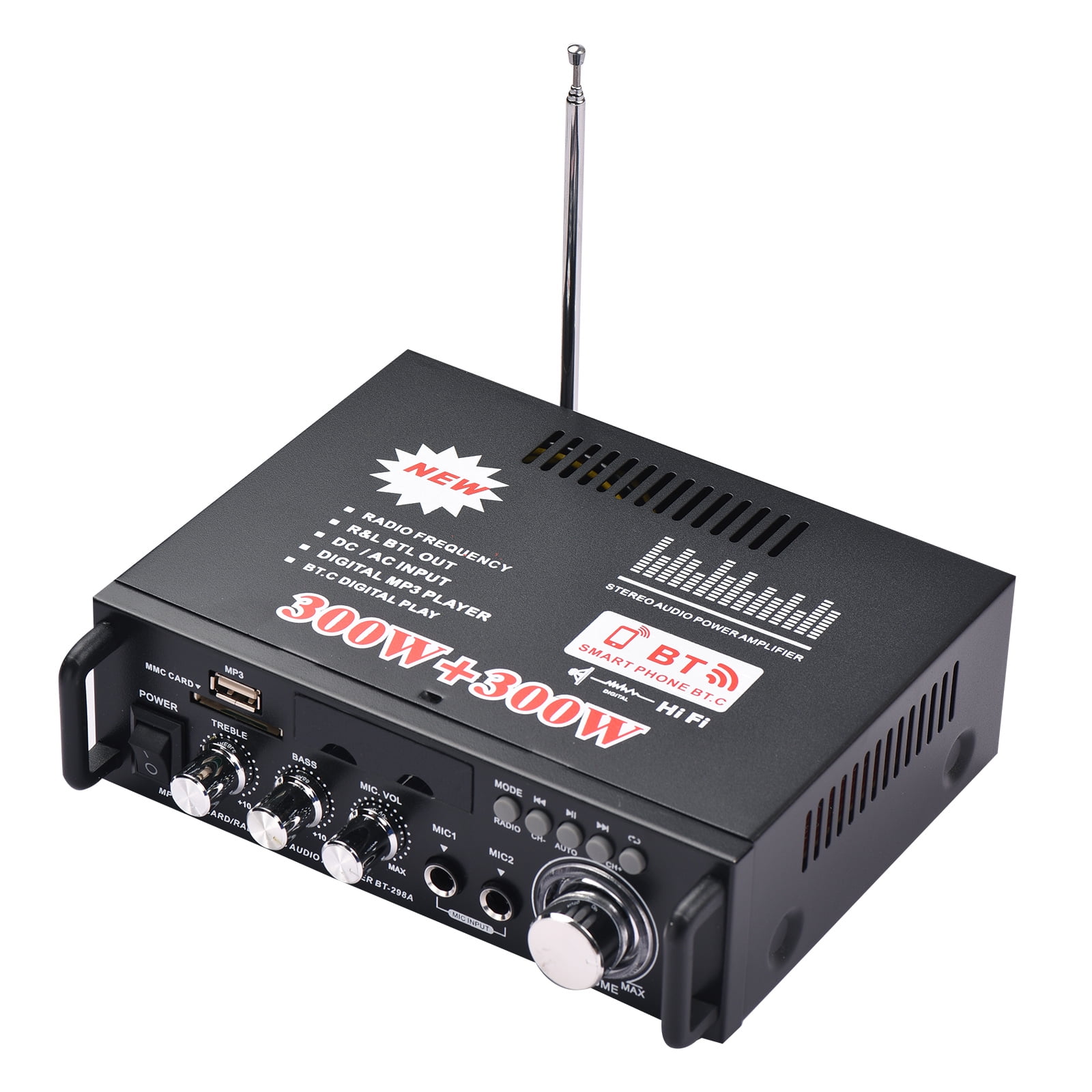 BT-998 HIFI Digital Audio Amplifier LCD Display Classd Power Amplificador  Bluetooth Radio Car Home Speaker