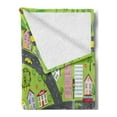 thumbnail image 2 of City Soft Flannel Fleece Throw Blanket, Landscape of Urban and Suburbs with Colorful City Elements Skyscrapers and Highways, Cozy Plush for Indoor and Outdoor Use, 70" x 90", Multicolor, by Ambesonne, 2 of 5
