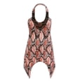 thumbnail image 4 of Blusa con cuello halter y espalda descubierta para mujer, blusas informales de verano con costuras de encaje, chaleco estampado con dobladillo irregular Baoblaze tapas de las mujeres, 4 of 8