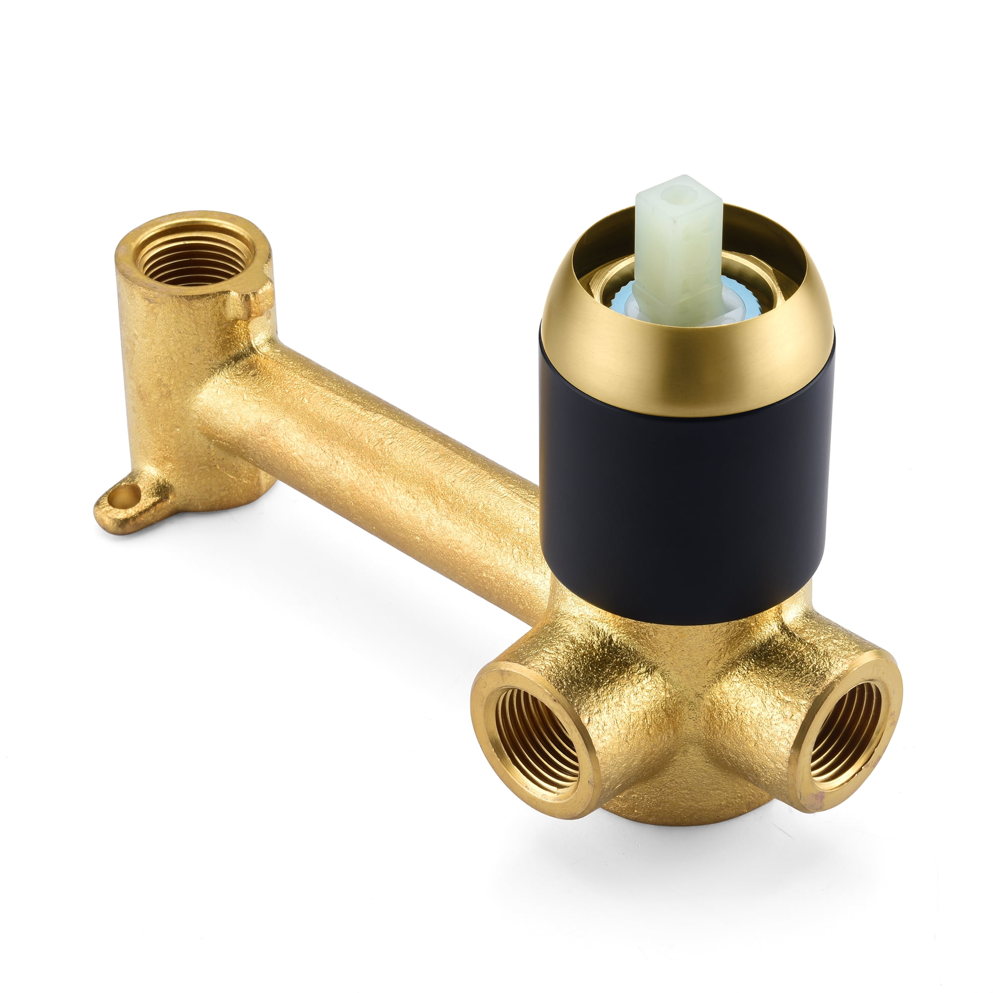 SUMERAIN Wall Mount Tub Faucet Bathroom Bathtub Faucet with Long Tub Filler Spout Black and Gold Finish Single Handle