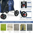 thumbnail image 6 of Gymax 4-in-1 Double Pet Stroller w/ Detachable Carrier Travel Carriage for Cats Blue, 6 of 9