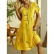 thumbnail image 3 of Vestido Informal De Talla Grande, Vestido Elástico Ligero Con Cuello En V Y Manga Corta Con Estampado De Rayas Para Mujer, 3 of 4