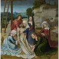 thumbnail image 2 of David, Gerard 20x20 Gold Ornate Wood Framed with Double Matting Museum Art Print Titled - Lamentation, 2 of 4