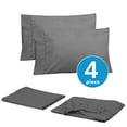 thumbnail image 2 of Sweet Home Collection 6 Piece Bed Sheets 1500 Thread Count Fine Microfiber Deep Pocket Set - EXTRA PILLOW CASES, VALUE, Twin XL, Gray, 4, 2 of 2