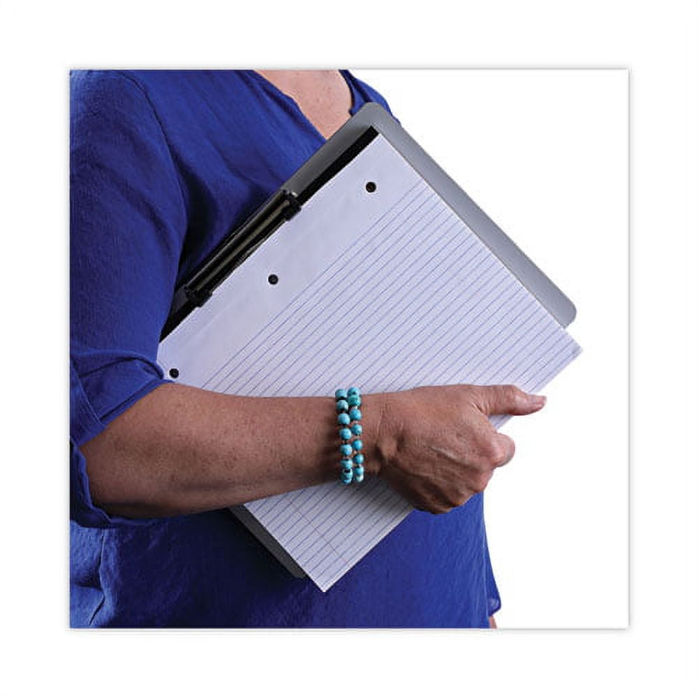 Plastic Brushed Aluminum Clipboard, Landscape Orientation, 0.5" Clip Capacity, Holds 11 x 8.5 Sheets, Silver | Bundle of 10 Each
