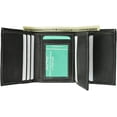 thumbnail image 3 of 100% Leather Tri-fold Mens Wallet Black #961107, 3 of 6