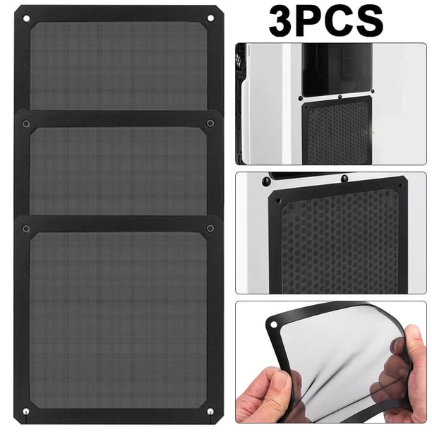 WDOplteas Filtro Polvo Magnético 3 Uds. Ventilador Con Cubierta Red Cubierta Malla A Prueba Polvo (9cm) (negro)
