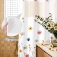 thumbnail image 3 of No Hook Shower Curtain, Blue Flowers Shower Curtains for Bathroom with See Through Top Window, Pink Watercolor Botanical Garden Floral Waterproof & Washable Bath Curtain Long 72"x78", 3 of 9