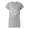 thumbnail image 2 of Wild Bobby Heart Made Of Faith Inspirational/Christian Women Standard V-Neck Tee, Heather Grey, XX-Large, 2 of 5