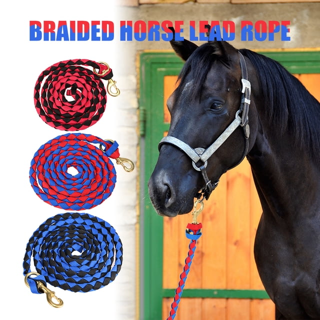Corde Tressée pour Cheval Corde de Tresse pour Cheval Licou avec Bouton Pression en Laiton 2,0m / 2,5m