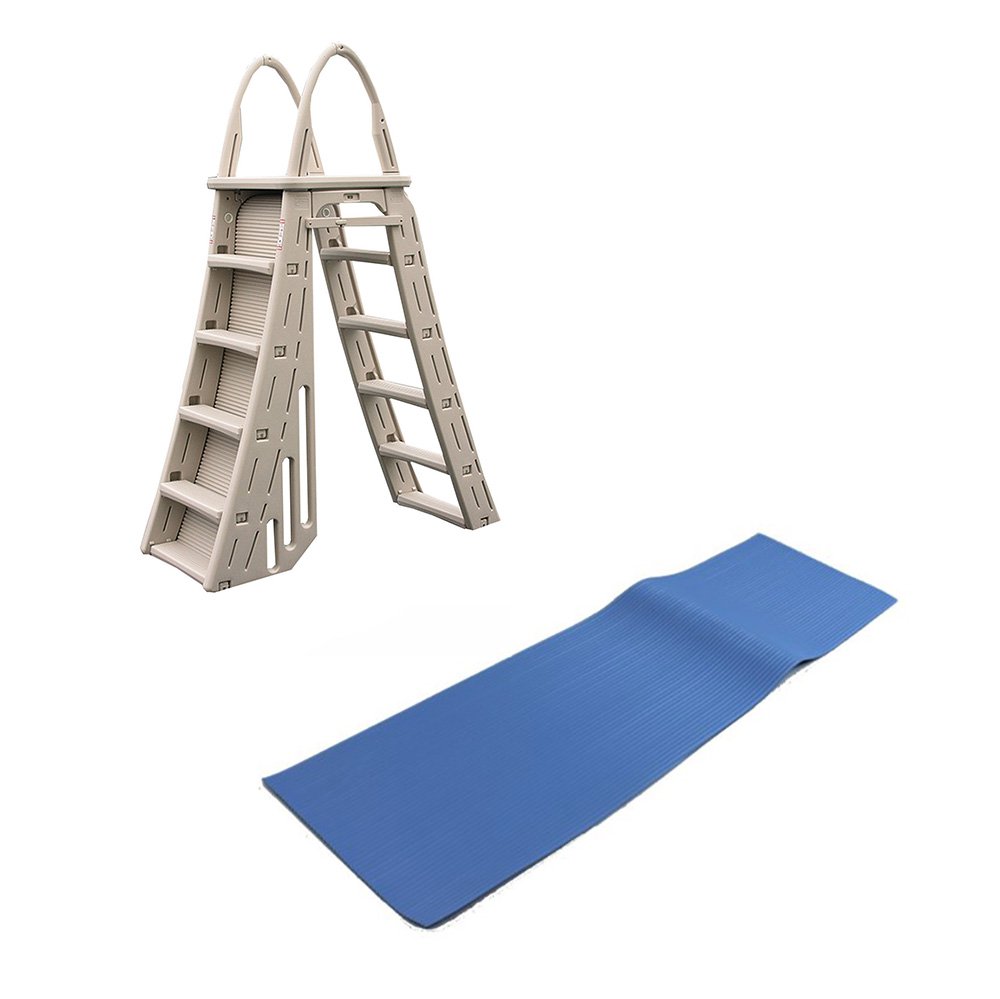 Confer 4856 Inch AboveGround Pool Ladder and 9 x 24 Inch Protective