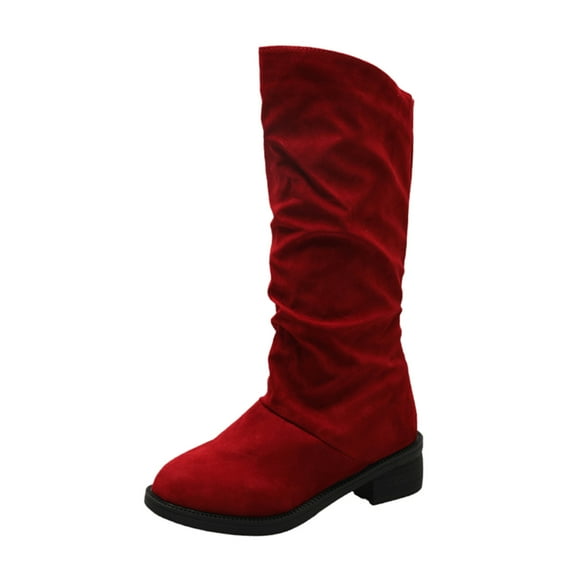 Boots for Women,Insulated Winter Mid-Calf Boots with Thick Heel for Fashionable Ladies All Season Comfort and Style,Knee High Boots Women,Red8