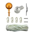 thumbnail image 1 of MasteelfCA 1 Set/10 Pcs Outdoor Flagpole Ornament Tool Kit Flagpole Ball Flag Pole Halyard Snap Hook Clip Hanging Rope Flagpole Accessories for Outdoor, 1 of 8