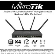 MikroTik RB4011iGS+5HacQ2hnD-IN-US & 5150-5875MHz Dual-Band SFP+ 4 Chain 10 Giga