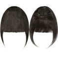 thumbnail image 3 of SEGO Hair Bangs Clip in Hair Extension 100% Human Hair Reddish Brown Clip on Hair Fringe with Natural Flat Neat Bangs for Women Hairpiece, 3 of 9