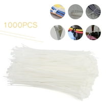 BFY 1000 PCS Pack 8 inch White Network Cable Cord Wire Tie Strap 50 Lbs Zip Nylon