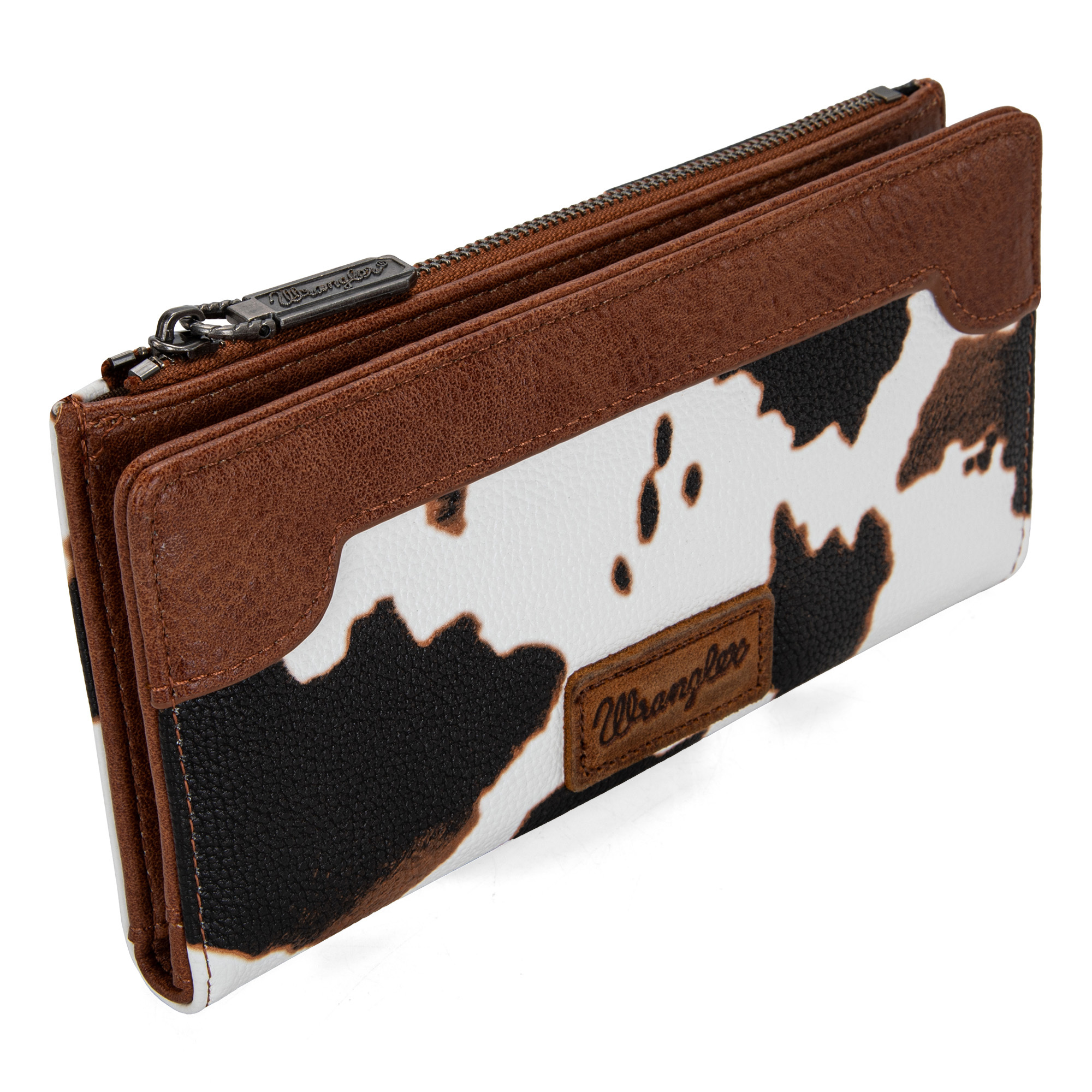 Wrangler Cow Print Womens Bifold Wallet Brown photo 2