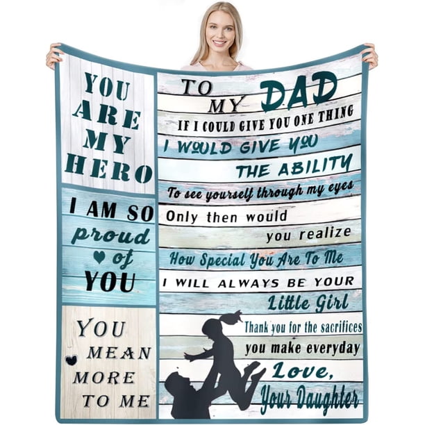 LHSHID Gifts for Dad Blanket for Dad Gifts Dad Birthday Gifts Christmas Gi fts for Dad from Daughter Presents for dad Dad Blanket Super Soft Flannel Throw Blanket 30"x40"