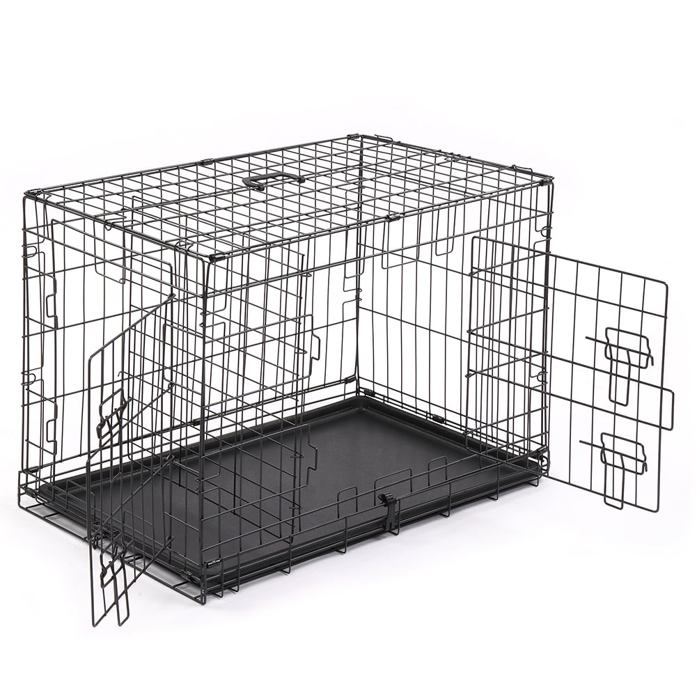 Kepooman Dog Crate Dog Cage Pet Crate for Large Dogs Folding Metal Pet Cage Double Door W/Divider Panel Indoor Outdoor Dog Kennel Leak-Proof Plastic Tray Wire Animal Cage (Black Dog Playpen, 30") Kepooman Dog Crate Dog Cage Pet Crate for Large Dogs Folding Metal Pet Cage Double Door W/Divider Panel Indoor Outdoor Dog Kennel Leak-Proof Plastic Tray Wire Animal Cage (Black Dog Playpen, 30")