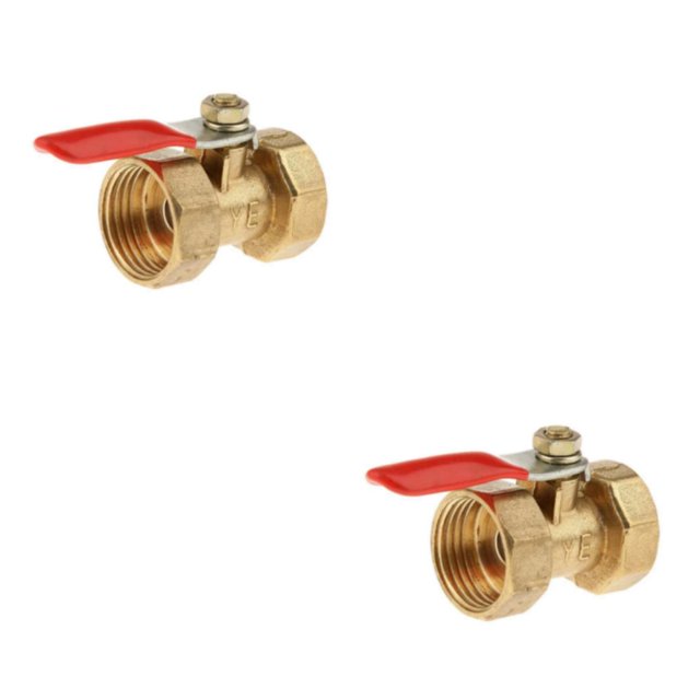 ZheElen Versatile Threaded Brass Ball Valve for Multiple Uses FF 20mm Red 2Set
