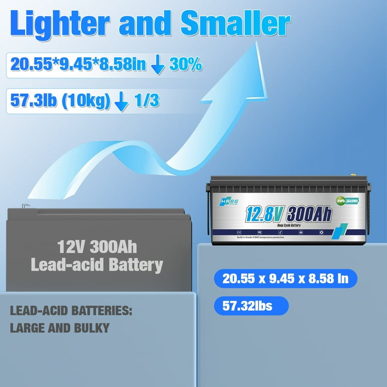 DEESPAEK Batterie au lithium 12V 100Ah, LifePO4 Batteries à décharge