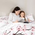 thumbnail image 5 of Homewish Japanese Cherry Blossoms Full Size Comforter Sets, Pink Flower Floral Bedding Comforter Set, Teens Kids Girls Women Reversible Bedding Sets, Lightweight Room Decor, 3-Piece, 5 of 8