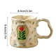 thumbnail image 3 of Taza de café de cerámica 380ml | Exquisita taza de leche casera - Cerámica vidriada duradera - Diseño elegante y moderno - Mango cómodo - Ideal para café, té, chocolate caliente | 14x9.3x8.5cm Taza, 3 of 7