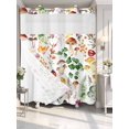 thumbnail image 4 of Mushrooms Ferns No Hook Shower Curtain Waterproof,Bathroom Curtains with Snap in Liners and See Through Top Window,Watercolor Forest Floral Botanical Spring Hotel Bathtub Curtains Shower 72"Wx78"L, 4 of 8