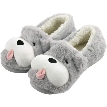 

CoCopeanut Fuzzy Puppy Dog Women Slippers Non-Slip with Heels Fluffy Memory Foam Home Cozy Slipper Birthday for Girls Indoor Outdoor